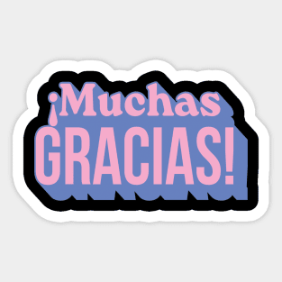 Spanish Muchas Gracias Typography Sticker
